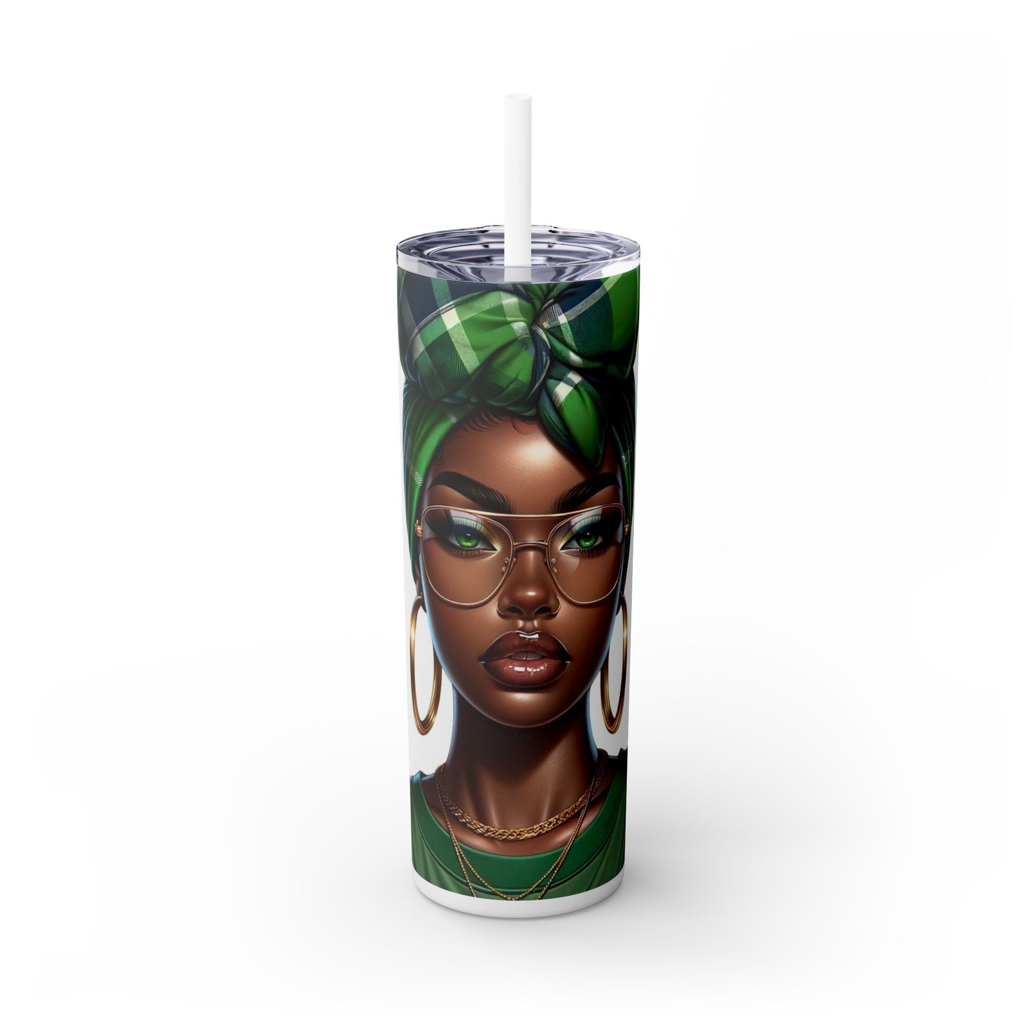Tumbler Afro Chic – Illustration Femme Noire Puissante