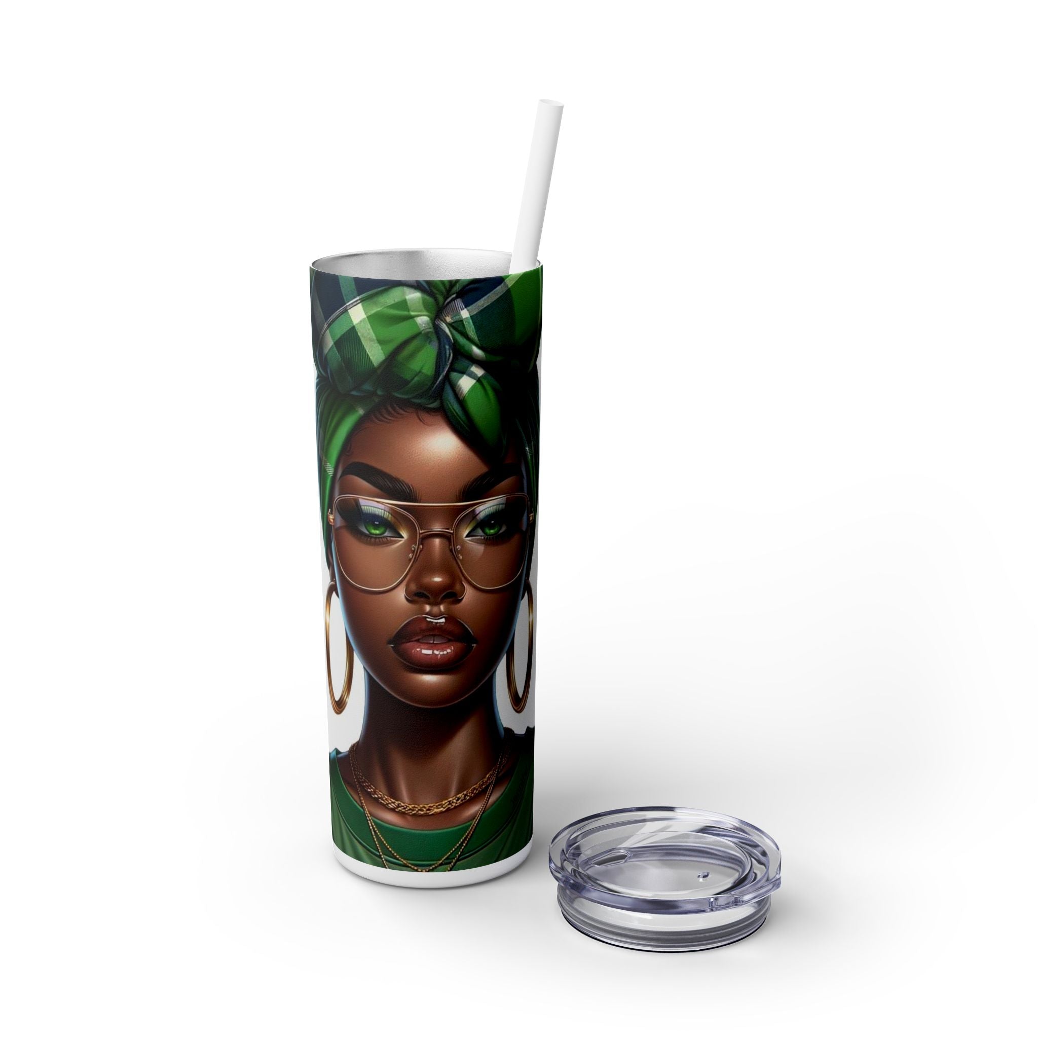 Tumbler Afro Chic – Illustration Femme Noire Puissante
